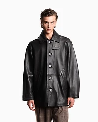 Emporio Armani - Blouson plonge lambskin nappa leather, Man, Grey, Size: