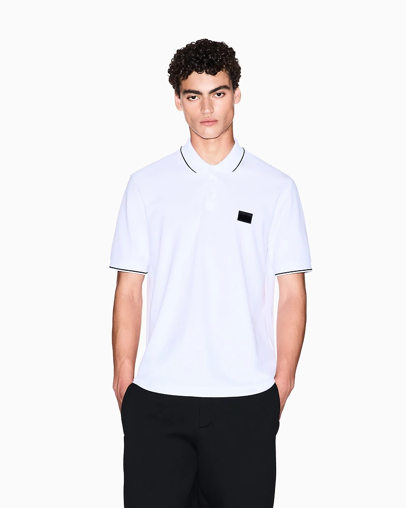 Regular fit polo shirt with contrasting profiles