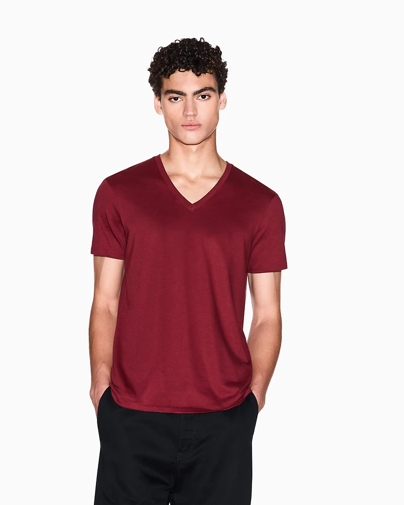 Armani Exchange - Slim fit T-shirt Pima cotton jersey, Man, Burgundy, Size: