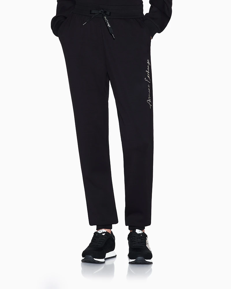 Armani Exchange - Scuba fabric jogger pants, Woman, Black, Size: