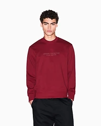 Armani Exchange - Crewneck sweatshirt with tone logo, Man, Burgundy, Size: