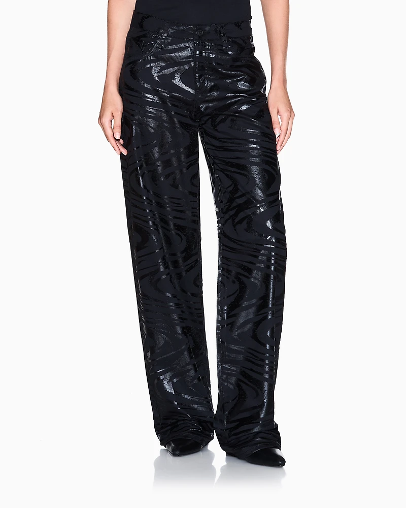 Armani Exchange - Low rise relaxed fit shaded jeans, Woman, Black, Size: