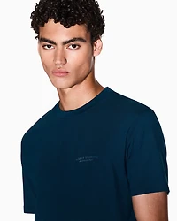 Armani Exchange - Regular fit T-shirt with logo, Man, Blue, Size: