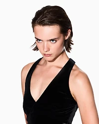 Stretch velvet mini dress