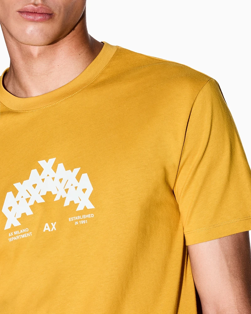 Armani Exchange - Regular fit graphic print T-shirt, Man, Yellow, Size: