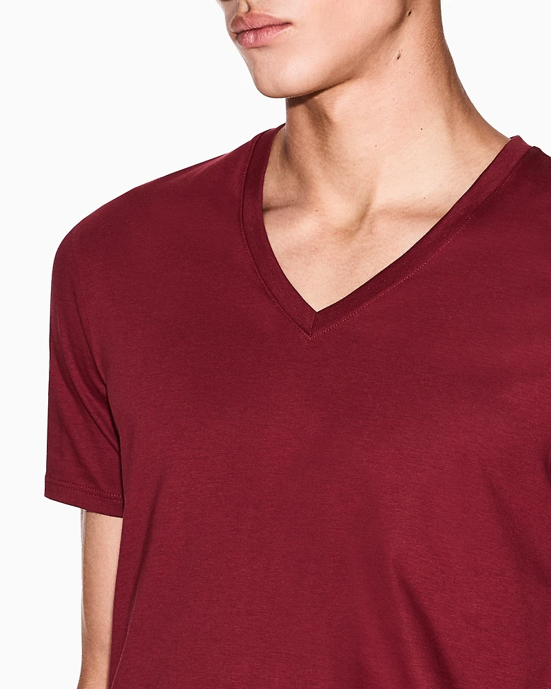 Armani Exchange - Slim fit T-shirt Pima cotton jersey, Man, Burgundy, Size: