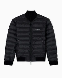 Emporio Armani - Reversible nylon blouson with flocked logo lettering, Man, Black, Size: