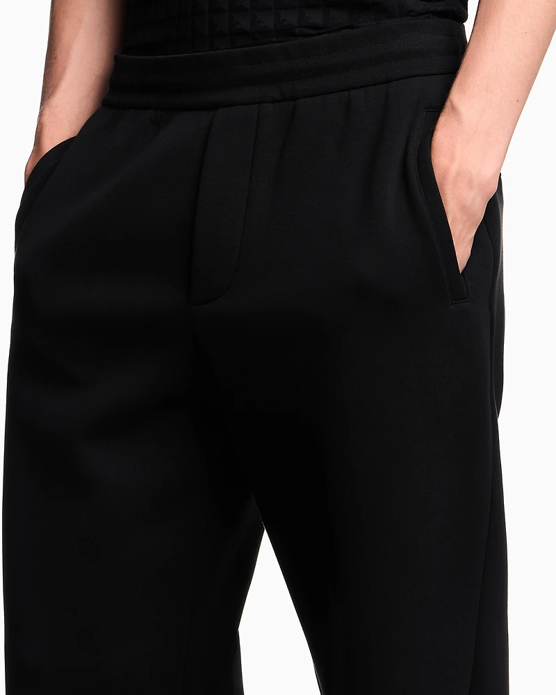 Emporio Armani - ASV Lyocell-blend bonded-jersey joggers, Man, Black, Size: