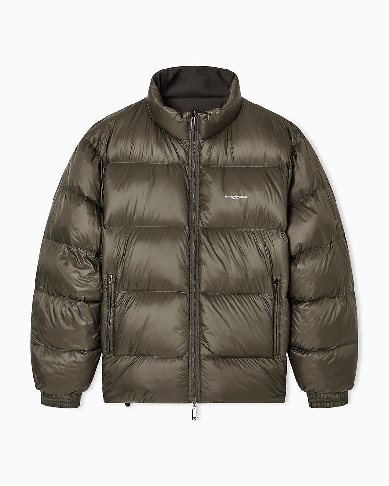 Emporio Armani - Reversible wool-blend twill down jacket , Man, Green, Size: