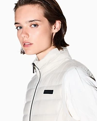 Armani Exchange - Packable sleeveless down jacket, Woman, Beige, Size: