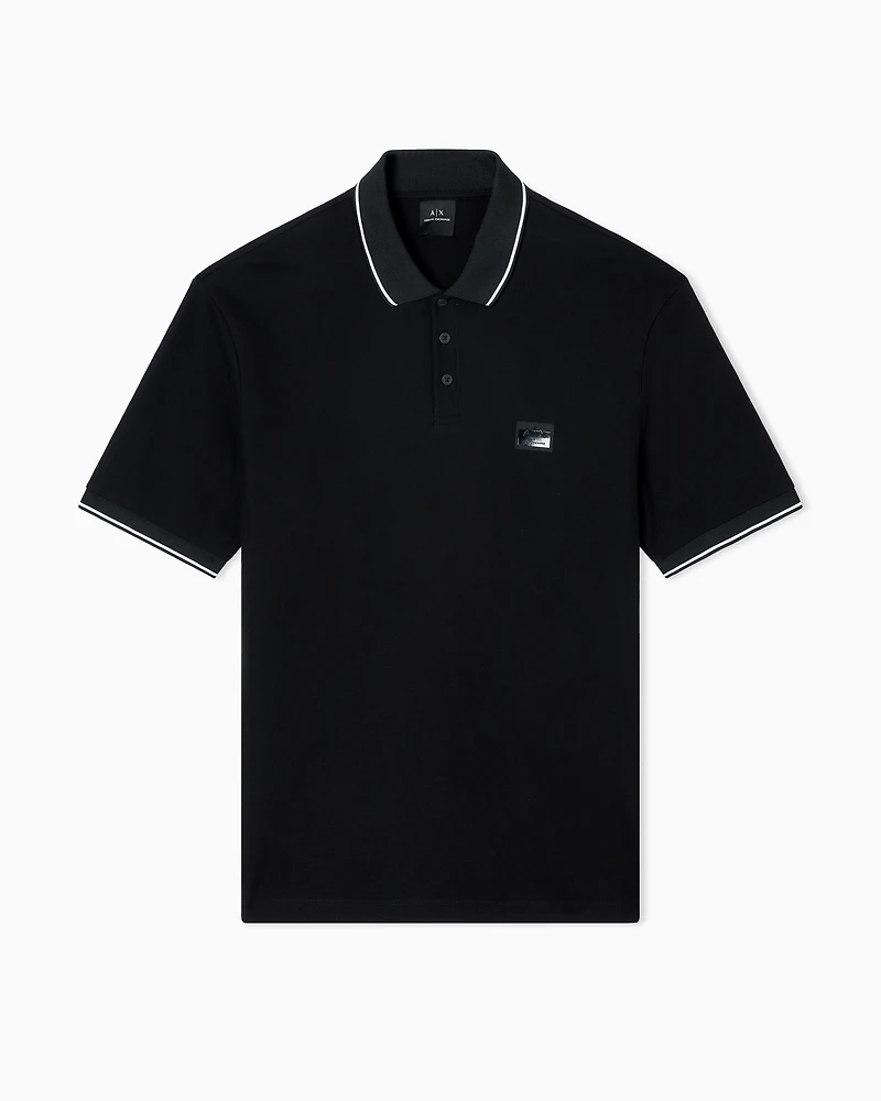 Regular fit polo shirt with contrasting profiles