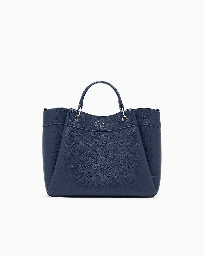 Armani Exchange - Large handbag with degradè shoulder strap, Woman, Navy Blue, Size: TU
