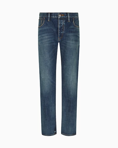 Emporio Armani - J41 straight-fit vintage jeans DENIM LAB by Armani, Man, Blue, Size: