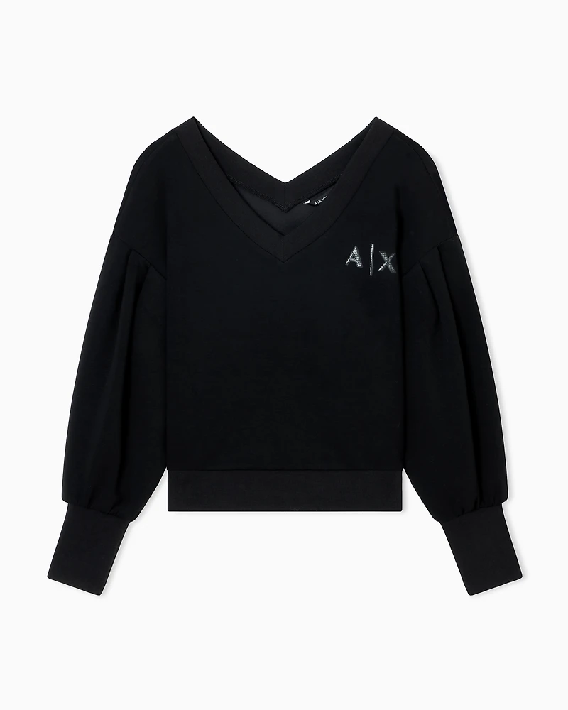 Armani Exchange - Sweatshirts without Hood, Woman, Black, Size: