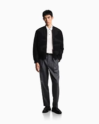 Emporio Armani - Reversible nylon blouson with flocked logo lettering, Man, Black, Size: