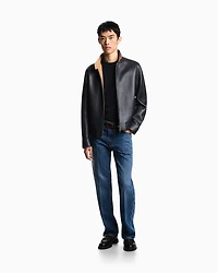 Emporio Armani - J76 straight-fit, stone-washed denim jeans, Man, Blue, Size: