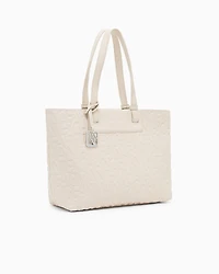 Armani Exchange - Shopper bag with allover logo, Woman, Beige, Size: TU