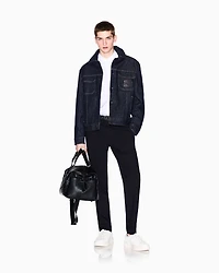 Armani Exchange - Chino trousers flowing fabric, Man, Black, Size: