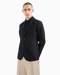 Armani Exchange - Single-breasted two-button jacket, Man, Black, Size: