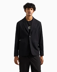 Armani Exchange - Single-breasted two-button jacket, Man, Black, Size: