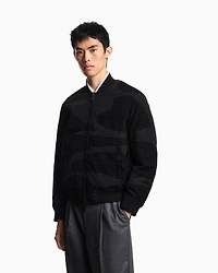 Emporio Armani - Reversible nylon blouson with flocked logo lettering, Man, Black, Size: