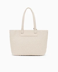 Armani Exchange - Shopper bag with allover logo, Woman, Beige, Size: TU