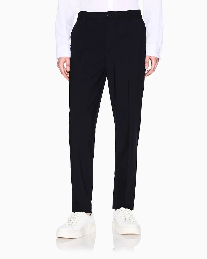Armani Exchange - Chino trousers flowing fabric, Man, Black, Size:
