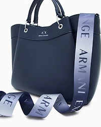 Armani Exchange - Large handbag with degradè shoulder strap, Woman, Navy Blue, Size: TU