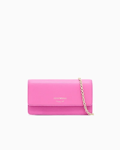 Emporio Armani - Mini bag in tumbled leather, Woman, Pink, Size: TU