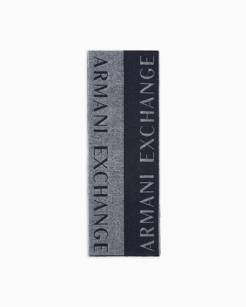 Two-tone scarf with logo