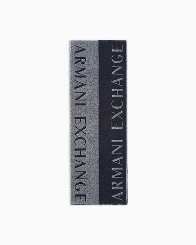 Two-tone scarf with logo