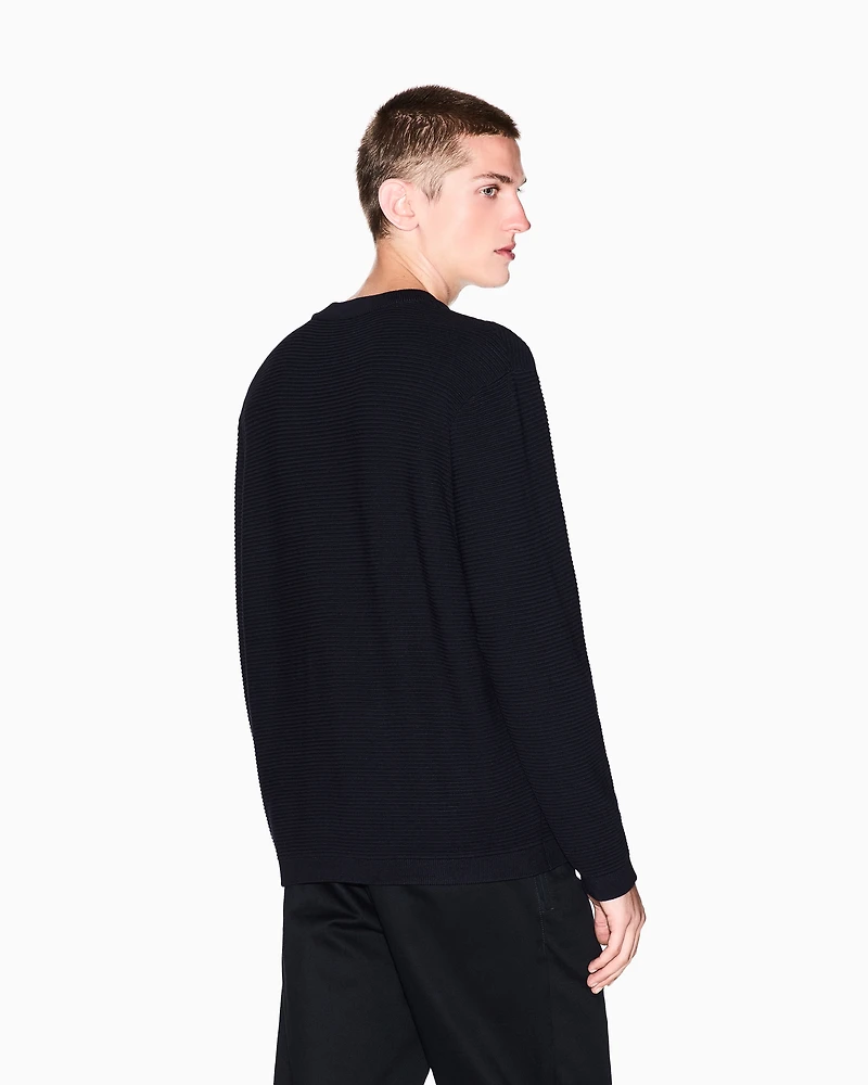 Ribbed crew neck sweater
