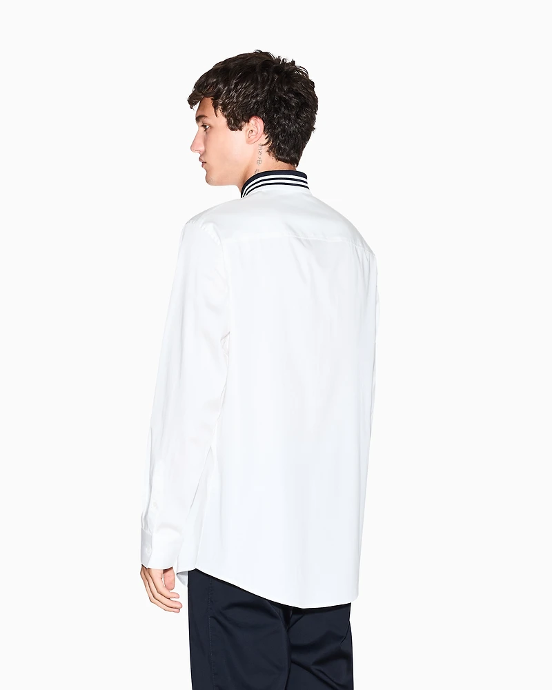Armani Exchange - Regular fit shirt with contrasting piping, Man, White, Size:
