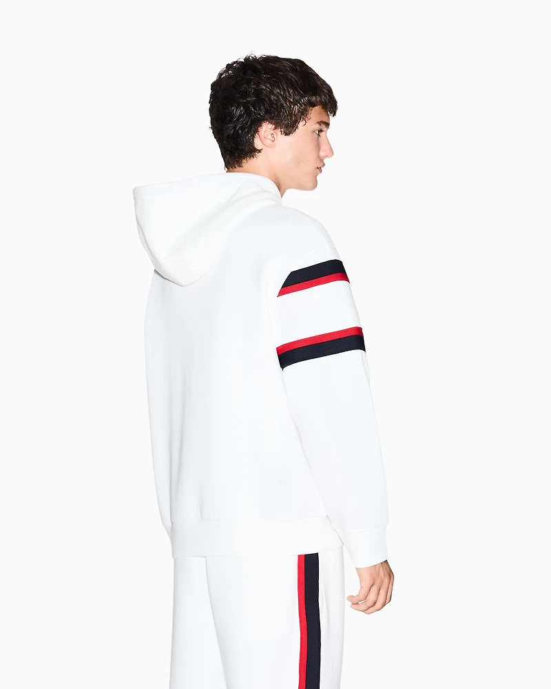 Armani Exchange - Hooded sweatshirt with contrasting stripes, Man, White, Size: