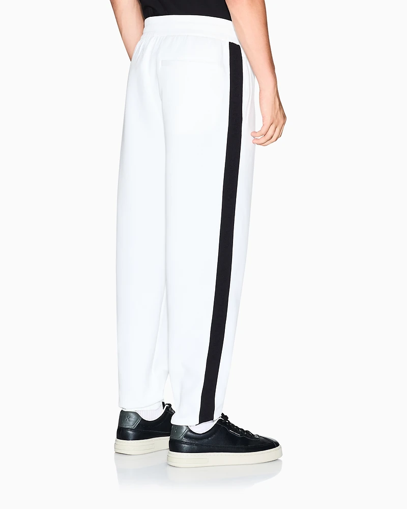 Armani Exchange - Jogger Pants Logo Stripes, Man, White, Size: