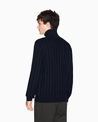 Armani Exchange - High-neck sweater with zip, Man, Navy Blue, Size: