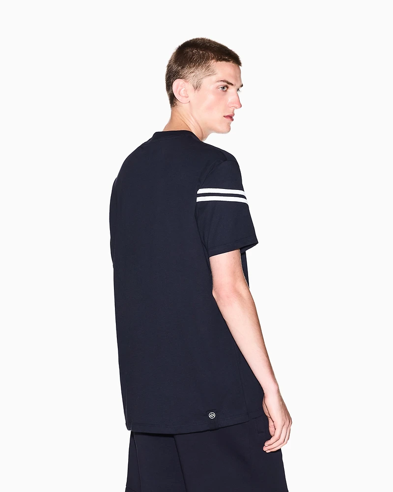 Armani Exchange - Regular fit T-shirt with contrasting piping, Man, Navy Blue, Size: