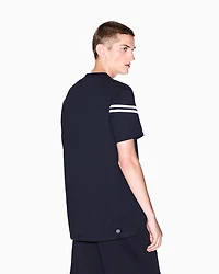 Armani Exchange - Regular fit T-shirt with contrasting piping, Man, Navy Blue, Size: