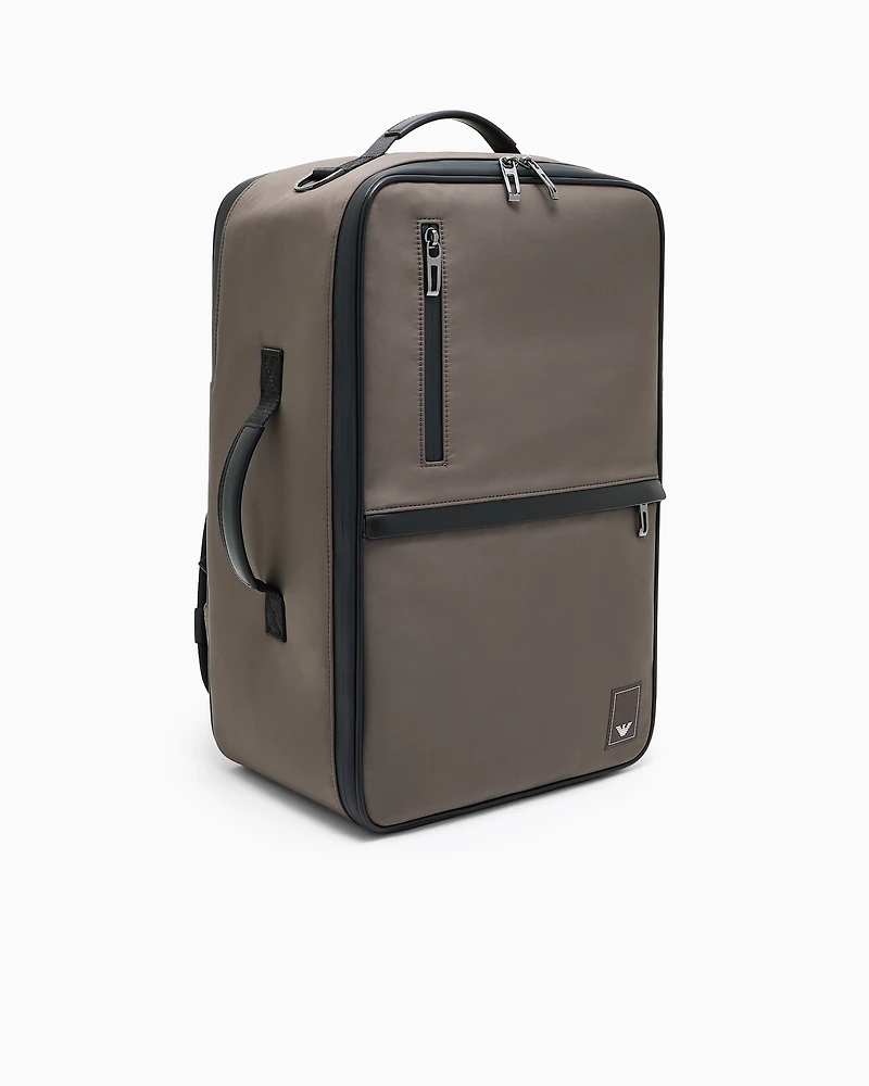 Emporio Armani - Travel Essentials nylon backpack, Man, Grey, Size: TU
