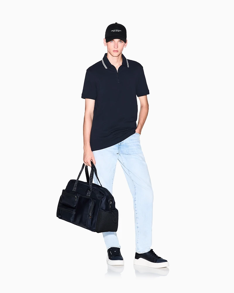Armani Exchange - Regular fit cotton polo shirt, Man, Navy_blue, Size: