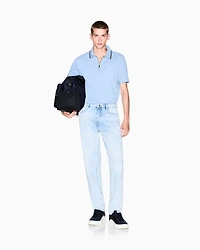Armani Exchange - Regular fit cotton polo shirt, Man, Light Blue, Size: