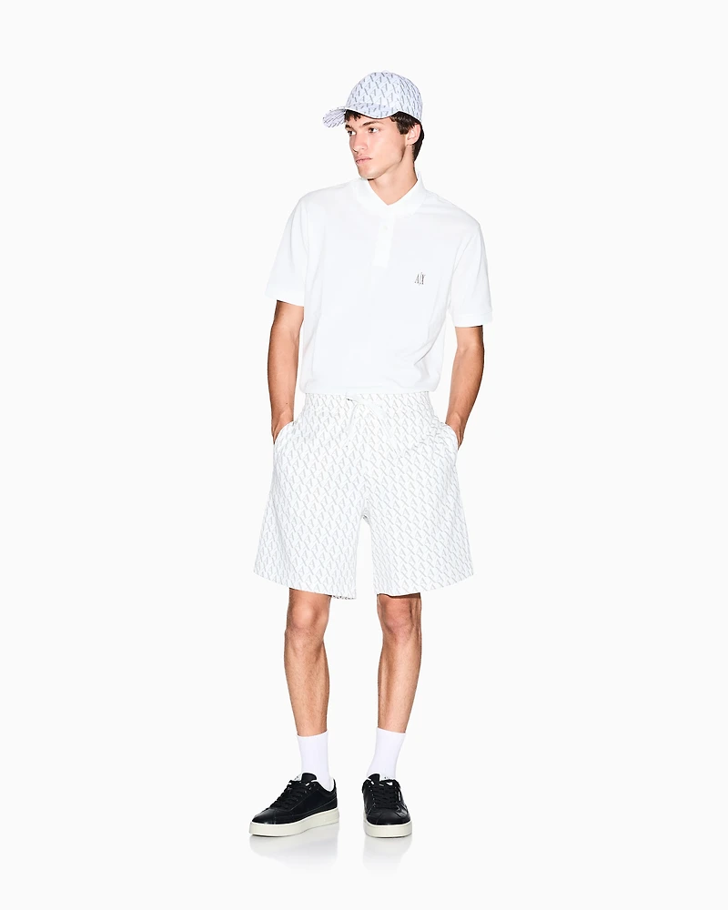 Armani Exchange - Regular fit cotton polo with logo, Man, White, Size: