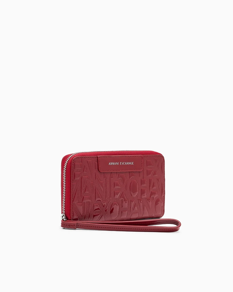  Patent leather effect material wallet.