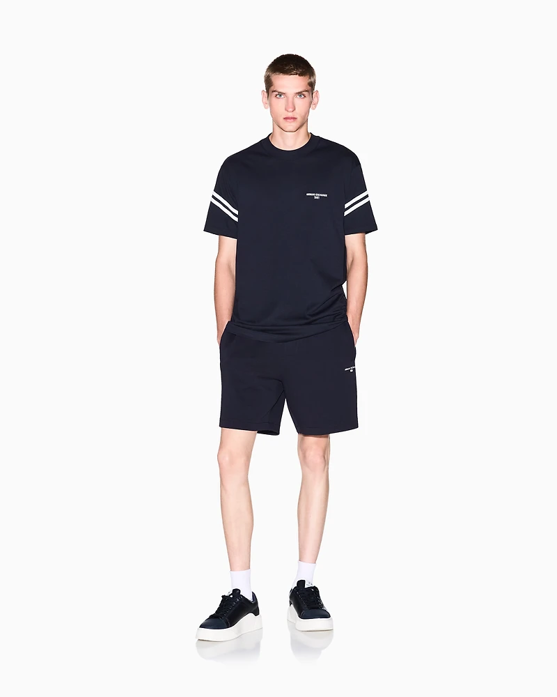 Armani Exchange - Regular fit T-shirt with contrasting piping, Man, Navy Blue, Size: