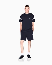 Armani Exchange - Regular fit T-shirt with contrasting piping, Man, Navy Blue, Size: