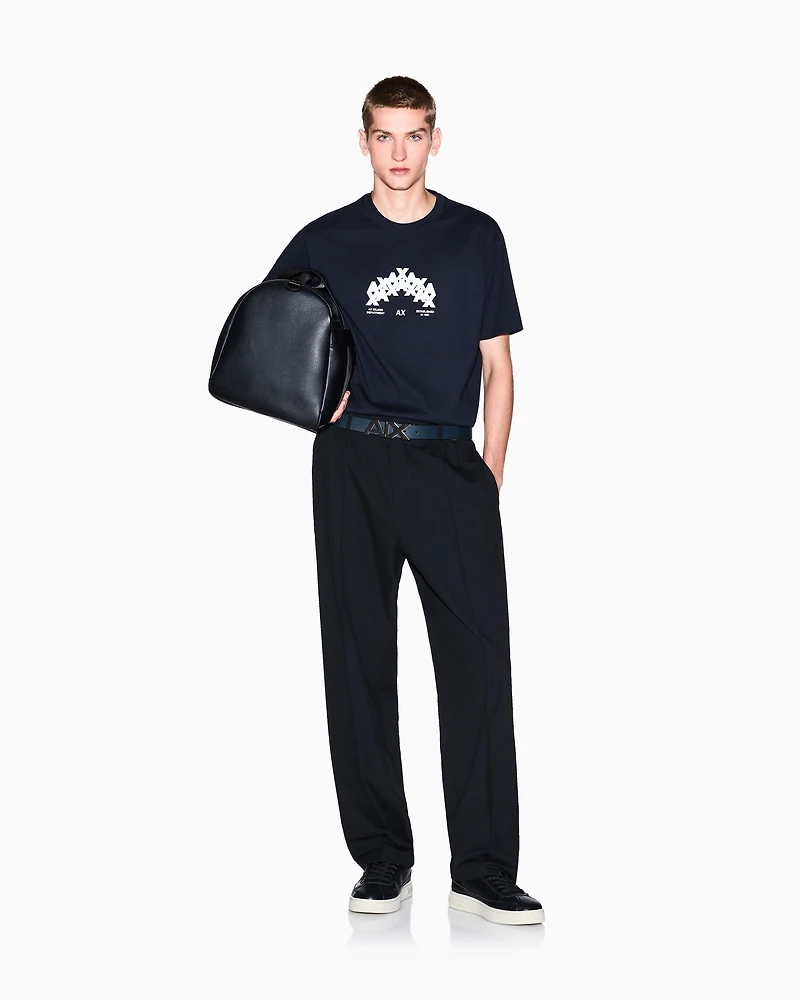Armani Exchange - Regular fit graphic print T-shirt, Man, Navy Blue, Size: