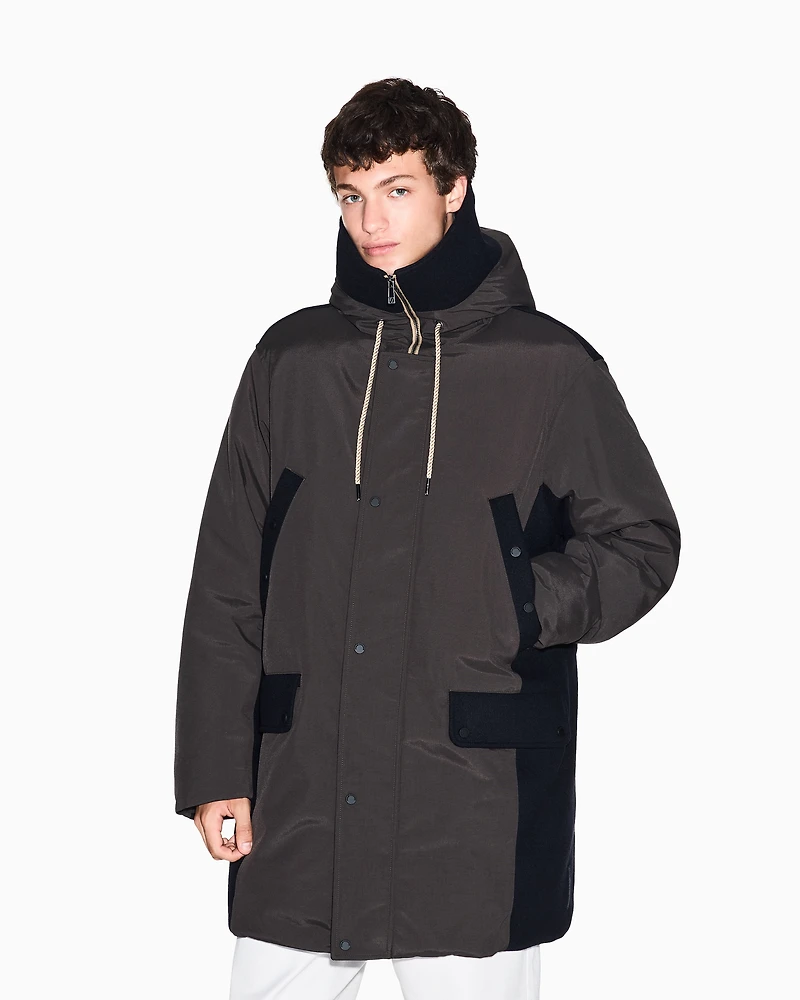 Oversized parka with hood