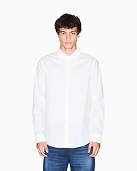 Armani Exchange - Regular fit cotton jacquard shirt, Man, White, Size: