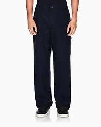 Armani Exchange - Wool Blend Cargo Pants, Man, Navy Blue, Size: