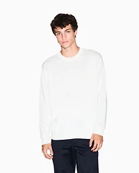 Armani Exchange -  Cotton Blend Crew Neck Sweater, Man, White, Size: